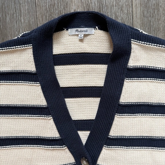 Madewell Oversized Cotton Cardigan in Stripe - Picture 3 of 6